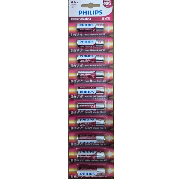 Philips power alkaline AA 10 pcs tear T1
