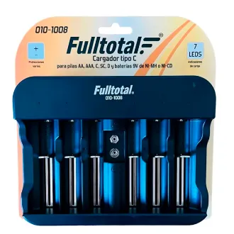   CARGADOR "CARGA TODO" TIPO C P/ AA/AAA/9V/C/D NI.MH/CD 6