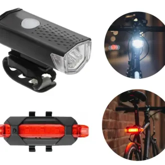 SET DE LUCES BICI RECARGABLE DELANTERA Y TRASERA MOD. 2029