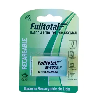   BATERIA 9V FULLTOTAL LITIO ION 650MAH