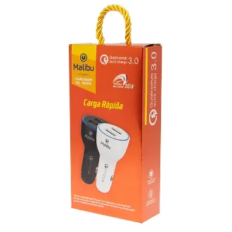   CARGADOR AUTO CU07 MALIBU QC3.0