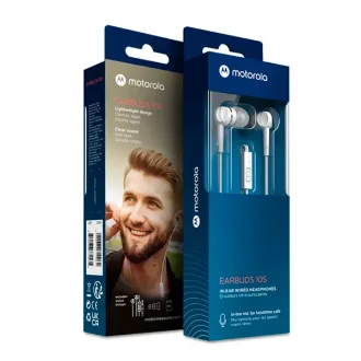   AURICULARES MOTOROLA EARBUDS 105 BLANCO C/MIC