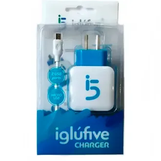   CARGADOR USB 2.1A C/MICROUSB IGLUFIVE