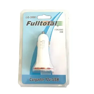   CARGADOR USB-12V TRIPLE COHETAZO FULLTOTAL