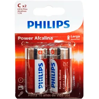 PILA PHILIPS POWER ALCALINA C 2BL LR14