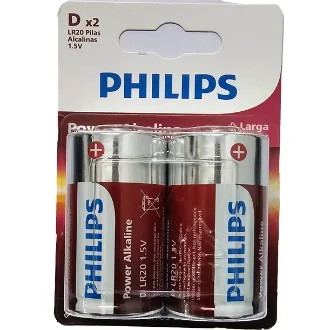 PILA PHILIPS POWER ALCALINA D 2BL LR20