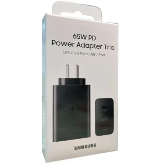   ADAPTADOR TRIO SAMSUNG  DE CARGA SUPER RÁPIDA - SIN CABLE (65W) EP-T6530NBSGAR