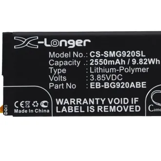 Batería Samsung S6 EB-BG920ABE 2550mAh — foto 2
