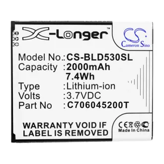 Batería Blu D530 C706045200P 2000mAh — foto 3