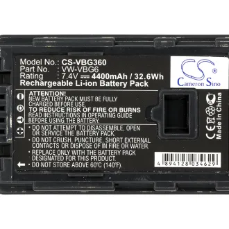 Batería Panasonic HDC-HS100 VW-VBG360 4400mAh — foto 3